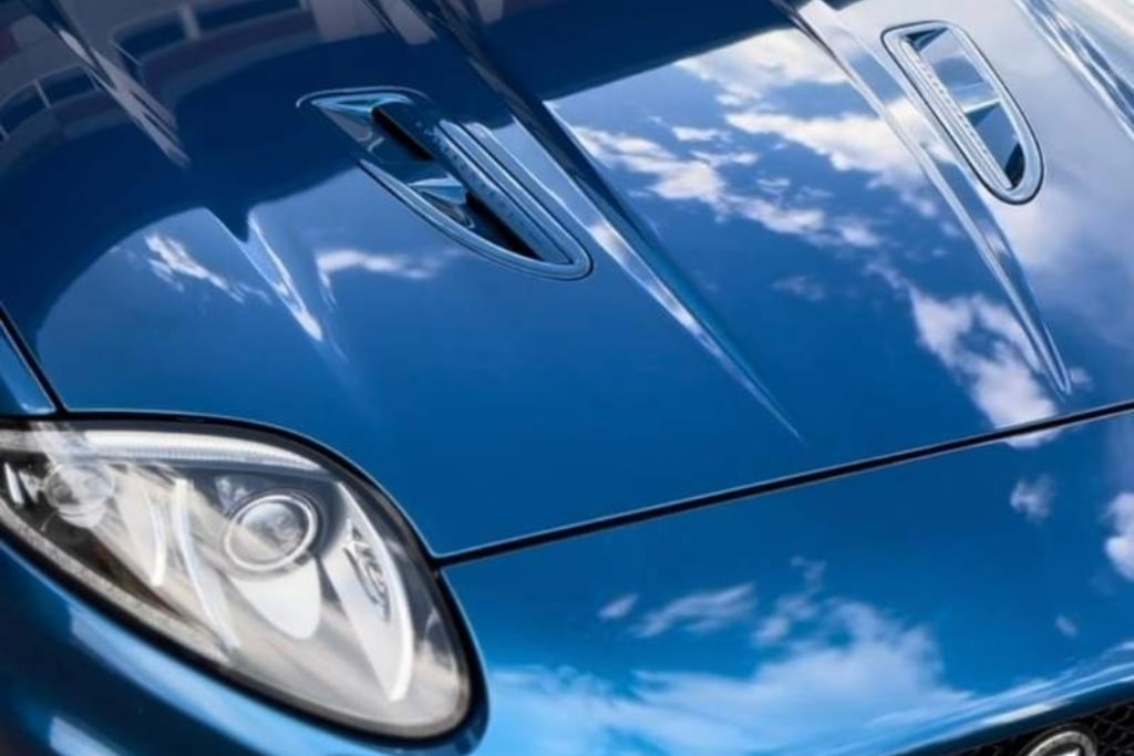 Premium Reflection on Jaguar After Paint Correction and Ceramic Coating in Parker CO - Castle Pines - Highlands Ranch